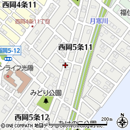 北海道札幌市豊平区西岡５条周辺の地図