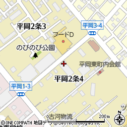 北海道札幌市清田区平岡２条周辺の地図