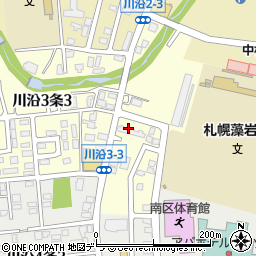 北海道札幌市南区川沿３条周辺の地図