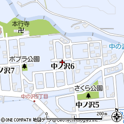 北海道札幌市南区中ノ沢6丁目12周辺の地図