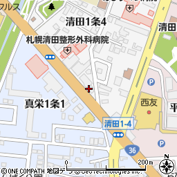 ソフトバンク　札幌清田周辺の地図