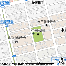 中島公園トイレ周辺の地図
