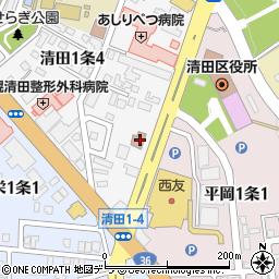ローソン札幌清田１条店周辺の地図