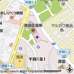 札幌市清田図書館周辺の地図