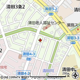 ローソン札幌清田３条店周辺の地図