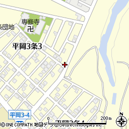 北海道札幌市清田区平岡３条周辺の地図
