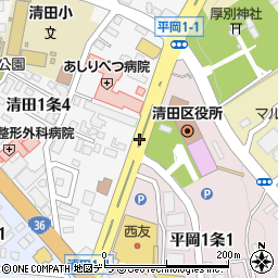 清田区役所周辺の地図
