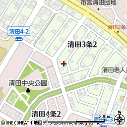 北海道札幌市清田区清田３条2丁目5-12周辺の地図