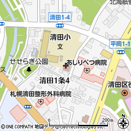 札幌市役所子ども未来局　子ども育成部清田児童会館周辺の地図