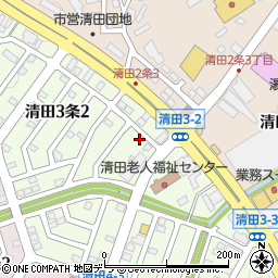 北海道札幌市清田区清田３条2丁目13-2周辺の地図
