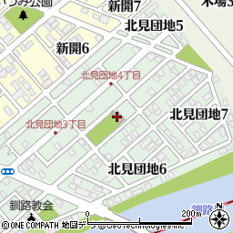 釧路町役場　北見団地地区会館周辺の地図