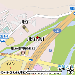 北海道札幌市南区川沿１条1丁目2周辺の地図