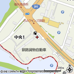 釧路貨物自動車株式会社　本社夜間用周辺の地図