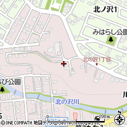 北海道札幌市南区川沿１条3丁目5-23周辺の地図
