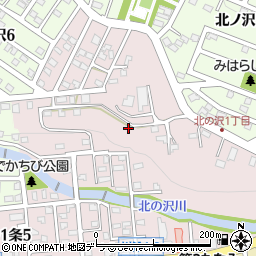 北海道札幌市南区川沿１条3丁目5-19周辺の地図