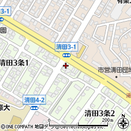 北海道札幌市清田区清田３条2丁目1-1周辺の地図
