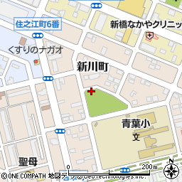 新川公園トイレ周辺の地図