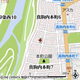 真駒内　本町会館周辺の地図