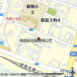 北海道釧路市新富士町周辺の地図