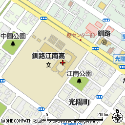 釧路江南高校職員室周辺の地図