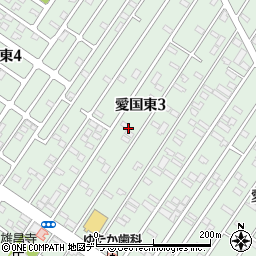 北海道釧路市愛国東3丁目周辺の地図