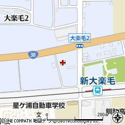 ローソン釧路大楽毛二丁目店周辺の地図