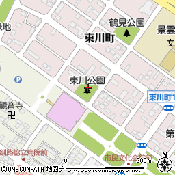 東川公園周辺の地図