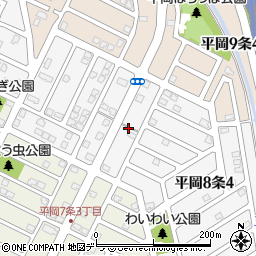 北海道札幌市清田区平岡８条周辺の地図