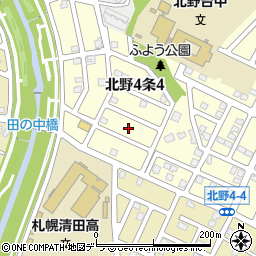 北海道札幌市清田区北野４条4丁目28周辺の地図