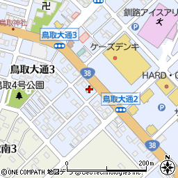 すき家３８号釧路鳥取店周辺の地図