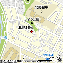 北海道札幌市清田区北野４条4丁目周辺の地図
