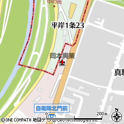 岡本興業株式会社　札幌生コン工場周辺の地図