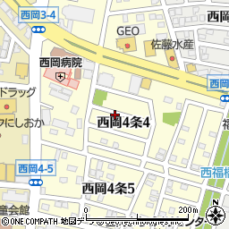 北海道札幌市豊平区西岡４条4丁目周辺の地図
