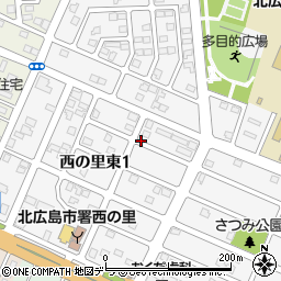 〒061-1105 北海道北広島市西の里東の地図