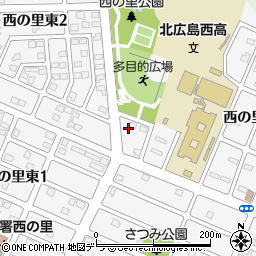 北海道北広島市西の里東周辺の地図