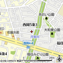 北海道札幌市豊平区西岡５条3丁目周辺の地図