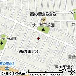 北海道北広島市西の里北周辺の地図
