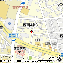 北海道札幌市豊平区西岡４条3丁目周辺の地図