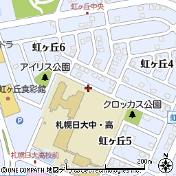 北海道北広島市虹ヶ丘周辺の地図