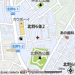 北海道札幌市清田区北野６条周辺の地図