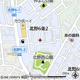 北海道札幌市清田区北野６条周辺の地図