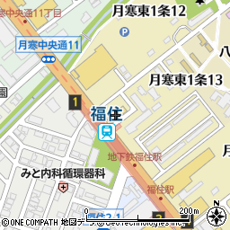 北海道マツダ東月寒店周辺の地図