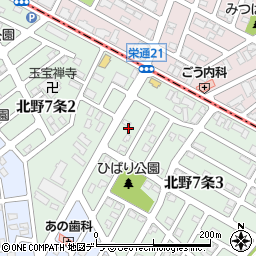 北海道札幌市清田区北野７条3丁目2周辺の地図