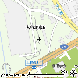 北海道札幌市厚別区大谷地東6丁目周辺の地図