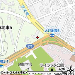 北海道札幌市厚別区大谷地東6丁目3周辺の地図