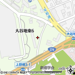 北海道札幌市厚別区大谷地東6丁目2周辺の地図