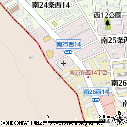北海道札幌市中央区南２５条西14丁目周辺の地図