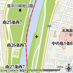 豊平川周辺の地図