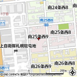 北海道札幌市中央区南２５条西9丁目周辺の地図