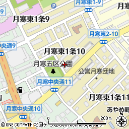 札幌市役所都市局　月寒五区会館周辺の地図
